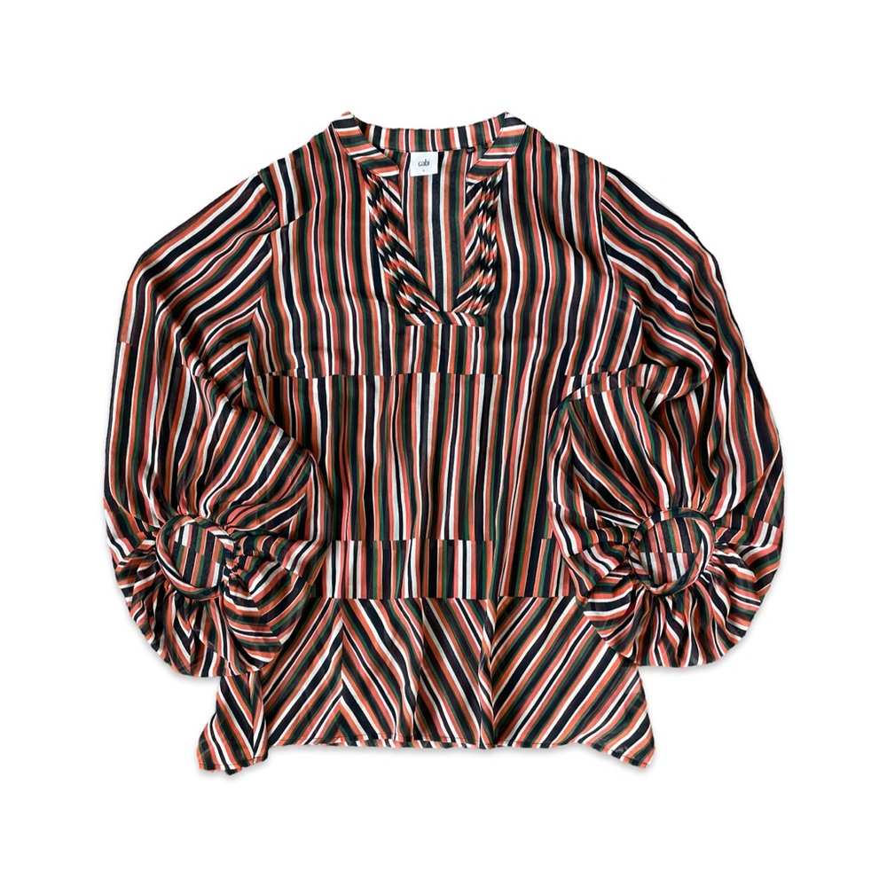 CAbi Ultimate Blouse Striped Size L NWT